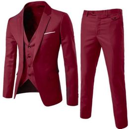 Jodimitty Wedding Suits For Men Elegant Blazers Set 3 Pieces Luxury Business Formal Vest Pants Full Coats Jackets 240110