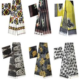 Dresses 3+3 Yards/lot Latest High Quality Organza Silk Wax Fabric for Dress Sewing Materials African Silk Ankara Fabric.