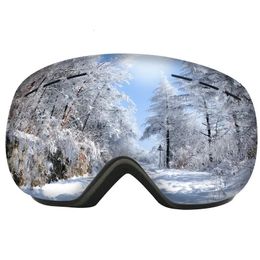 UV400 Anti-fog Double Layers Ski Goggles Big Lens Ski Mask Glasses Skiing Snow Snowboard Eyewear Mirror Polarise Goggles for Men 240109