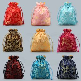 Jewelry Packaging Display Drawstring Bags Storage Chinese Style Embroidery Charm Bracelets Pendant Necklace Pouches