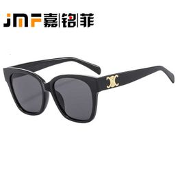Designer Sunglasses New Triumphal Arch Round Frame Sunglasses Fashionable Men and Women Street Shooting Sun Protection Sunglasses PC Frame Trendy Glasses HKJN