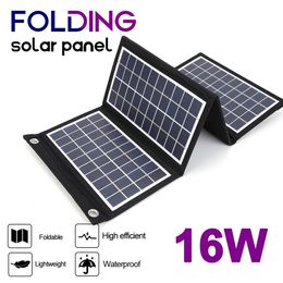 5V 304050W Foldable Solar Panel Power Bank For Cell Phone Outdoor Waterproof Dual USB Battery Charge Portable Charging 240110