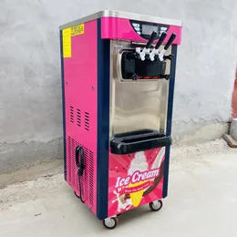 Italian Soft Ice Cream Making Machine Stand Three Flavors Soft Serve Machine For Ice Cream