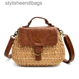 Shoulder Bags Vintage str bag Pig Crossbody beach bag casual weaving rattan handbagsstylisheendibags