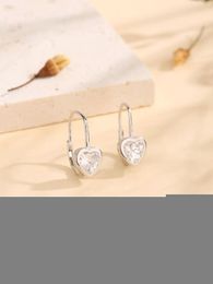 Earrings Minimalist Jewelry Women's S925 Sterling Silver Earrings New Trend Creative Heart Shaped Zircon Accessories