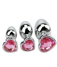 3pcs Small Middle Big Sizes Plug Stainless Steel Crystal Jewelry Anal Toys Butt Plugs Dildo Adult Products for Women and Men1583538