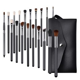 Brushes 19Pcs Top Wool Fibre Makeup Brushes Set Logo Eye Shadow Foundation Eyeliner Eyelashes Female Face Beauty Makeup Cleaning Tools