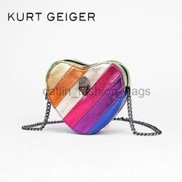 Shoulder Bags Tennis Kurt G london of Hearts KURT GEIGER New Shoulder Bag Contrast Rainbow Splice Crossbody Bag British Brand Designer Handbagcatlin_fashion_bags