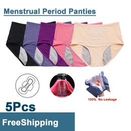 5pcsSet Leak Proof Menstrual Panties Women Period Underwear Sexy Pants Physiological Underwear Plus Size Waterproof Briefs 240110