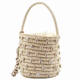 Totes Shell Grass Woven Handheld Women's Bag Summer Beach Handwovenstylishhandbagsstore