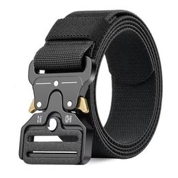 Genuine Tactical Belt Quick Release Outdoor Military Metal Belt Soft Real Nylon Sports Accessories Men And Women Black Belt 240110