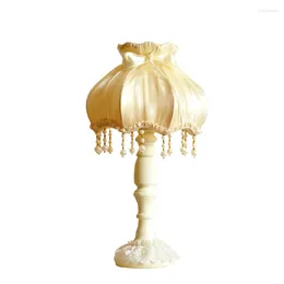 Table Lamps European Princess Lace Modern Living Room Bedroom Lights Vintage Fabric Shade Study Bedside Desk Deco Fixtures