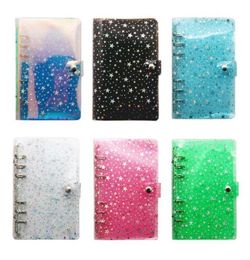 Notepads Cute Transparent PVC Glitter Sequins Notebook Cover Office School 6 Rings Binder Spiral Planner Agenda Organizer Notebook6313529