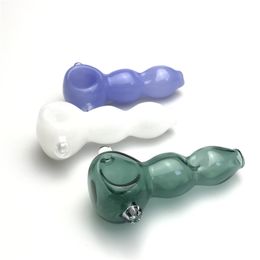 3 Inch Mini Glass Pipe with White Green Blue Thick Pyrex Colourful Heady Glass Travel Tobacco Smoking Hand Pipes