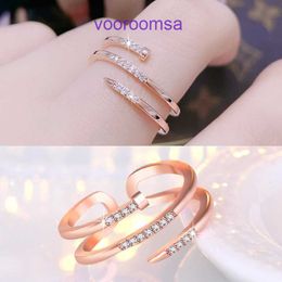 Designer Jewelry Carter Classic Rings For Women and Men Korean version simple plated 18k rose gold nail ring womens fashion personality summe With Original Box