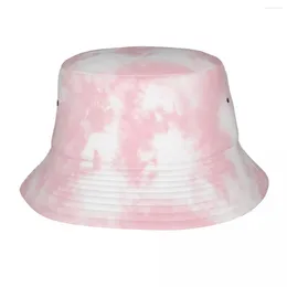 Berets Tie Dye Bucket Hat Summer Travel Headwear Accessories Pink Fishing Cap For Outdoor Sport Women Boonie Packable