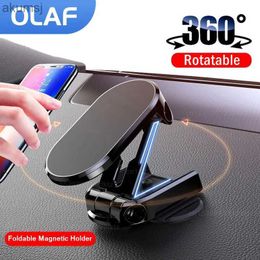 Cell Phone Mounts Holders Car Phone Holder Magnet Phone Car Mount Foldable Mobile Phone Stand GPS Support For 13 12 YQ240110