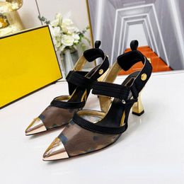 Lady Sling Back Sandals Designer High Heels Vintage Pointy High-heeled Sandals