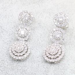 Stud Earrings 2024 Luxury Marquise Wedding Bridal For Women Lady Anniversary Gift Jewellery Drop E001