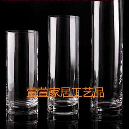 1PC Transparent cylindrical straight glass vase candle holder flower hydroponic Tank Landing flower vase LD 121 210409