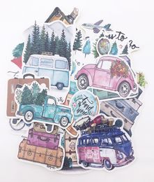 DIY scrapbooking handpainted stickers plant trees car bus slow life album journal happy planner label decoration stickers pack4569455