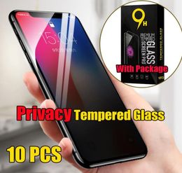 Screen Protector For iPhone 14 Pro Max 13 Mini 12 11 XS XR X 8 7 6 Plus SE Privacy Tempered Glass Private Anti Spy Glare Film Guar8847158