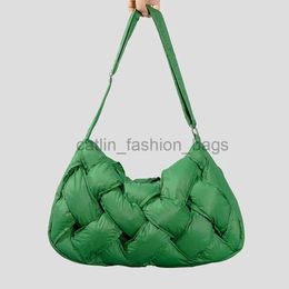 Totes Fashion Woven Padded Women Shoulder Bags Designer Nylon Down Cotton Crossbody Casual Hobos Puffer Bag Large Tote 2023catlin_fashion_bags