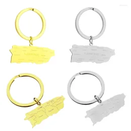 Keychains Puerto Rico Map Keychain Country Keyring Versatile Jewellery For Culture Lover 4XBF
