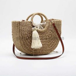 Shoulder Bags Women's Accessories Bags Spring / Summer 2020 New Fashion Casual Round Handle Thick Papyrus Woven Shopping Bagstylishhandbagsstore