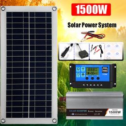 1500W Solar Panel System 12V Battery 60A Controller Kit Mobile Caravan Family Camping Outdoor 240110