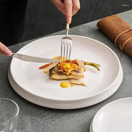 Plates Pure White Hypotenuse Ceramic Flat Plate Restaurant Pasta Salad Steak Molecular Cooking Creative Tableware
