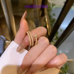 Carter luxury Classic screwdriver love Rings Fashion unisex cuff style diamond studded personalized index finger nail ring female With Original Box