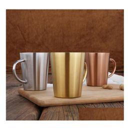 Mugs 60Pcs 320Ml 12Oz Vacuum Cups Stainless Steel Mug Double Wall Cup Insated Beverage Milk Thermo Coffee With Handles Drop Delivery Dh3Gm
