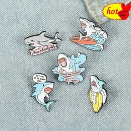Shark opens its mouth Brooches for Women Metal Alloy Animal Pet Brooch Clothes Jewelry bag Pin Fashion Dress Coat Accessorie