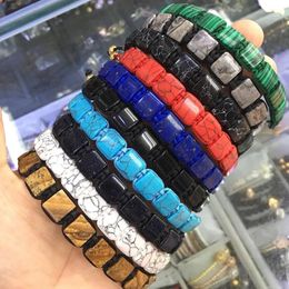 Bracelets Customize Jewelry White Turquoises Square Bracelets Fashion Street Taste Bracelet For Mens & Womens Pulseras Masculina Wholesale