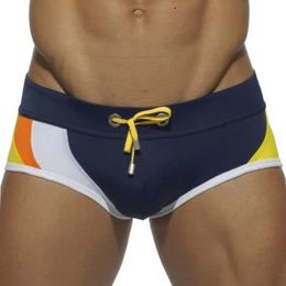 Sexy Men Swimwear Trunks Swimsuit Seobean Brand Man Beach Bathing Shorts Board Quality Nylon Bath Suit Boxer Briefs Underwear 240110