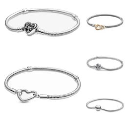 Bracelets European Bracelet Snake Chain Bangle Round Family Heart Clip For Women Men Jewellery Accessories Marking Kit