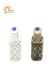 3ml Bronze Arabic Perfume Bottle Refillable Arab Attar Glass Bottles with Craft Decoration Essential Oil Container5157110