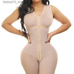 Waist Tummy Shaper Women Corset Breathable Shapewear Strong 3 Level Clasp Bodysuit with Arotch Opening Weight Loss Shapewear Fajas Colombianas Q240110