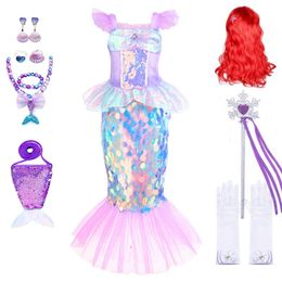 Mermaid Dress for Girl Prom Princess Costumes Cosplay Dress for Kids Girls Birthday Party Ball Gown Halloween Clothing 240109