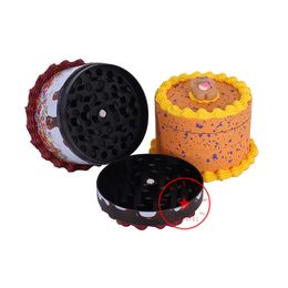 Newest Smoking Colorful Zinc Alloy Cake Styling Herb Tobacco Grind Spice Miller Grinder Crusher Grinding Chopped Hand Muller Unique Design Handpipes Tool