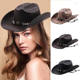 Berets Western Cowboy Hat Adult Casual Fedora Wedding Party Headwear Halloween Accessories Cosplay Costume Po Cap