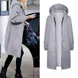 Women's Hoodies Women Solid Color Zipper Harajuku Drawstring Long Sleeve Hooded Sweatshirts Korean Casual Pocket Jacket Streetwear 2024