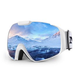 Ski GogglesOTG Anti-Fog Snowboard Skate Snowmoblie Double Layer Spherical Lens Snow Goggles Men Women M4 240109