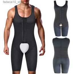 Waist Tummy Shaper Slimming Bodysuit for Men Tummy Control Full Body Shaper Compress Abdomen Underwear Breathable Weight Loss Shapewear Plus Size Q240110