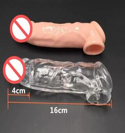 silicone Cockrings cock sleeve with scrotum ring penis extender enlarge 1cmincrease 4cmsexual Artefacts sex toys for men5780908