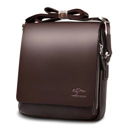 Kangaroo Luxury Brand Men's Messenger Bag Vintage Leather Shoulder For Men Handsome Casual Crossbody Male Handbags 240110