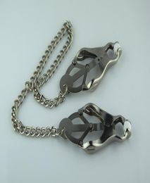 Metal Silver Adult BDSM Bondage Sex Toys Dripping leaves Clamps Clips Withs Breast Ring with Chain Fetish For Women RX0037942939