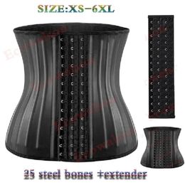 XXXS-6XL 25 Steel Bone Waist Trainer for Women Corset Cincher Body Shaper Girdle Trimmer with Steel Bones And Extender 240109