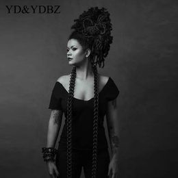 Torques YD&YDBZ Punk Hyperbole Collar Necklace Rubber Rope Jewellery For Women Pendant Necklace Long Chains Nightclub Dance Choker Jewellery